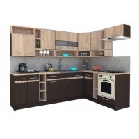 Bucatarie de Colt COSSY NEW 180-260 Dr. Wenge / Stejar Sonoma
